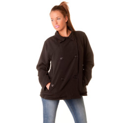 Superbe petit paletot noir, les classiques de la mode. Dressing fashion de modeuse