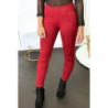 Pantalon slim bordeaux avec 5 poches