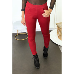 Pantalon slim bordeaux avec 5 poches