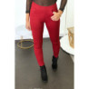 Pantalon slim bordeaux avec 5 poches