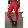 Pantalon slim bordeaux avec 5 poches