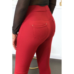 Pantalon slim bordeaux avec 5 poches