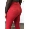 Pantalon slim bordeaux avec 5 poches