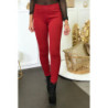 Pantalon slim bordeaux avec 5 poches