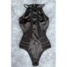 Body noir en satin et semi transparent