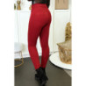 Pantalon slim bordeaux avec 5 poches