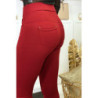 Pantalon slim bordeaux avec 5 poches