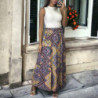 Longue jupe lilas évasé avec joli motif