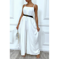 Combinaison blanche oversize à bretelle