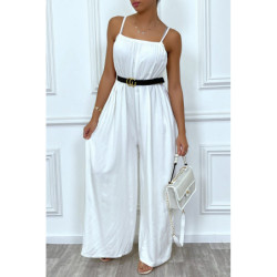 Combinaison blanche oversize à bretelle