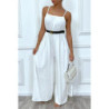 Combinaison blanche oversize à bretelle