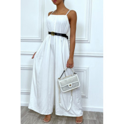 Combinaison blanche oversize à bretelle