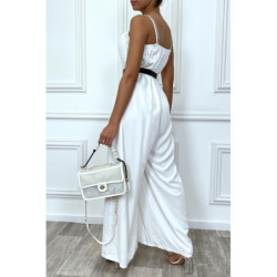 Combinaison blanche oversize à bretelle