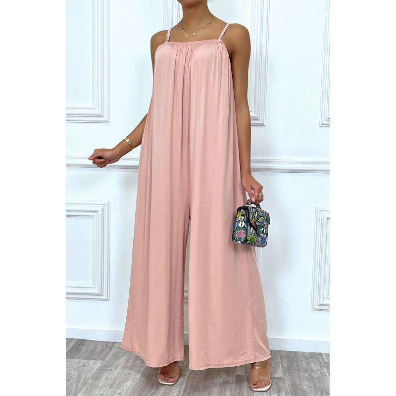 Combinaison rose oversize à bretelle