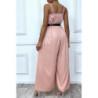 Combinaison rose oversize à bretelle