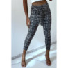 Pantalon slim noir avec motif poches et ceinture