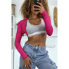 Boléro en maille fuchsia élégant pour femmes