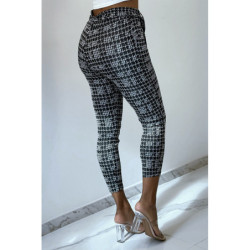 Pantalon slim noir avec motif poches et ceinture