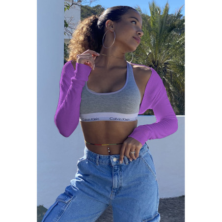 Boléro en maille violet élégant pour femmes
