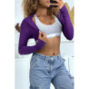 Boléro en maille violet élégant pour femmes