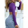 Boléro en maille violet élégant pour femmes