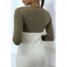 Bolero taupe en viscose à manches longues