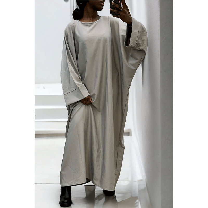 Abaya grise over size (36-52) coupe kimono