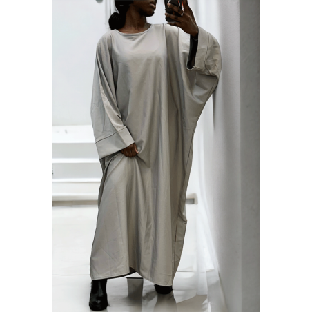 Abaya grise over size (36-52) coupe kimono