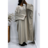 Abaya grise over size (36-52) coupe kimono