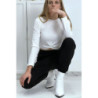 Pantalon treillis noir en strech avec poches