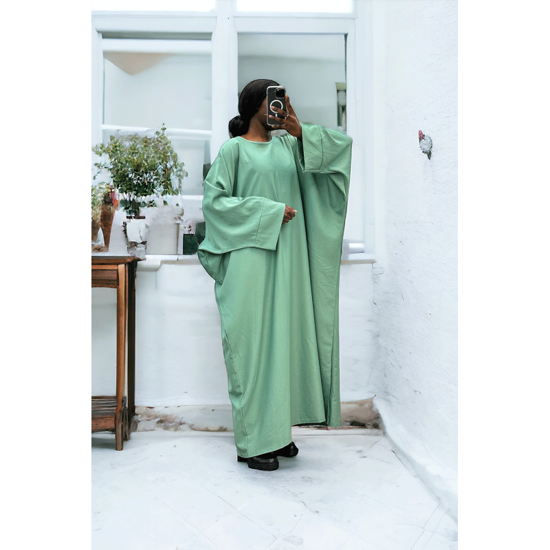 Abaya vert d'eau over size (36-52) coupe kimono
