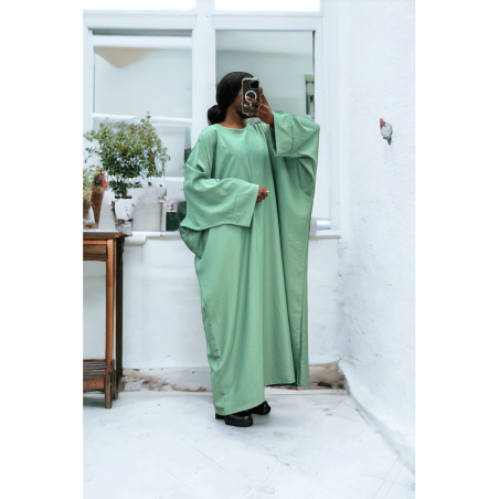 Abaya vert d'eau over size (36-52) coupe kimono