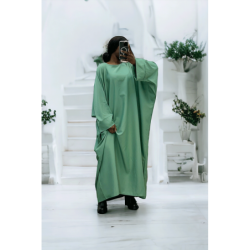Abaya vert d'eau over size (36-52) coupe kimono