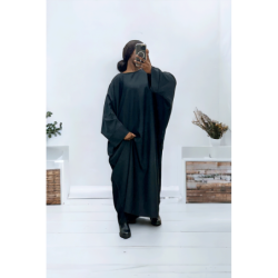 Abaya noir over size (36-52) coupe kimono