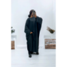 Abaya noir over size (36-52) coupe kimono