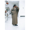 Abaya taupe over size (36-52) coupe kimono