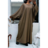 Abaya taupe over size (36-52) coupe kimono