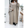Abaya 2 pièces robe et kimono en gris