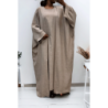 Abaya 2 pièces robe et kimono en gris