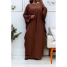 Abaya 2 pièces robe et kimono en choco