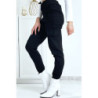 Pantalon treillis noir en strech avec poches