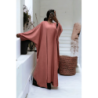 Abaya 2 pièces robe et kimono en rose