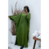 Abaya 2 pièces robe et kimono en kaki