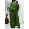 Abaya 2 pièces robe et kimono en kaki