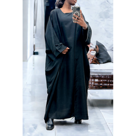 Abaya 2 pièces robe et kimono en noir