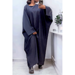 Abaya 2 pièces robe et kimono en noir