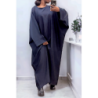 Abaya 2 pièces robe et kimono en noir