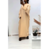 Abaya beige très ample (36-52) coupe kimono