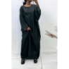 Abaya noire très ample (36-52) coupe kimono