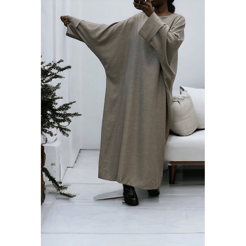 Abaya grise très ample (36-52) coupe kimono